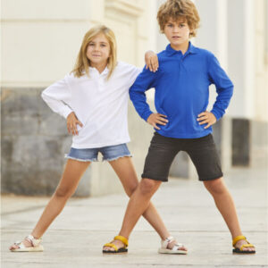 63201 Fruit Of The Loom Kid's 65/35 L/Sleeve PoloColour